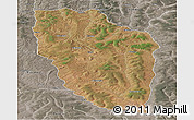 Satellite Panoramic Map of Cuchi, semi-desaturated