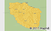 Savanna Style Panoramic Map of Cuchi, single color outside