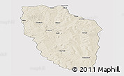 Shaded Relief Panoramic Map of Cuchi, cropped outside