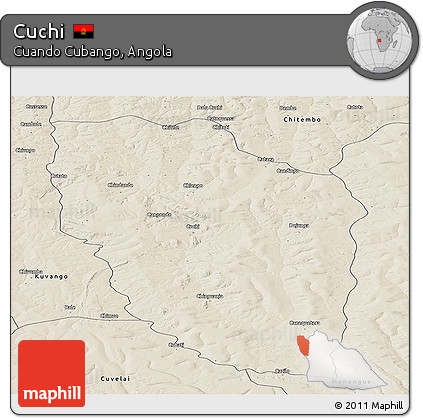 Shaded Relief Panoramic Map of Cuchi