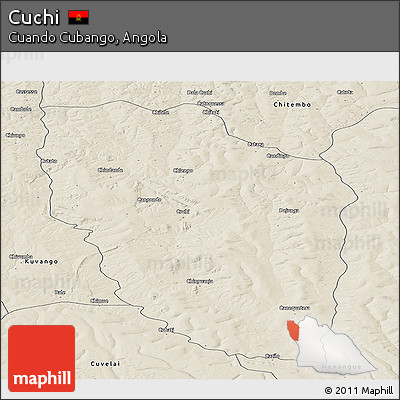 Shaded Relief Panoramic Map of Cuchi