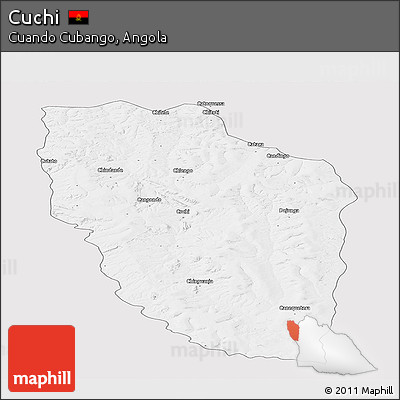 Silver Style Panoramic Map of Cuchi, single color outside