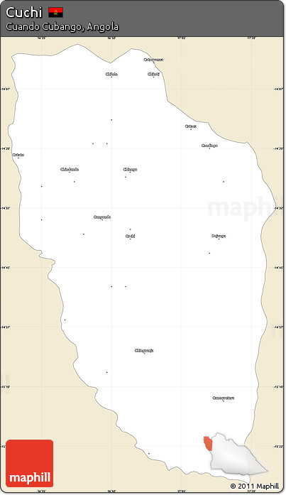 Classic Style Simple Map of Cuchi, single color outside