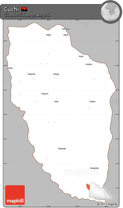 Gray Simple Map of Cuchi, cropped outside