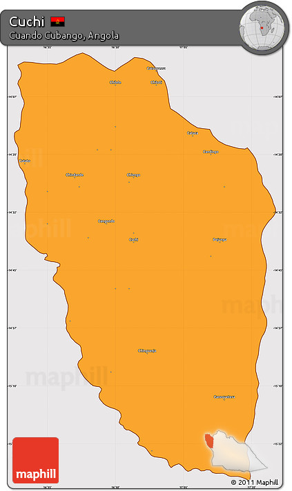 Political Simple Map of Cuchi, cropped outside