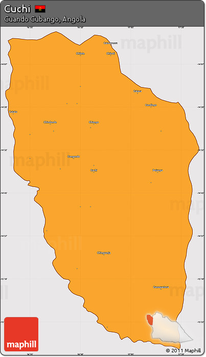 Political Simple Map of Cuchi, cropped outside