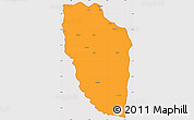 Political Simple Map of Cuchi, cropped outside
