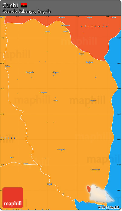 Political Simple Map of Cuchi