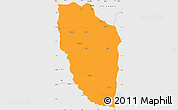 Political Simple Map of Cuchi, single color outside, borders and labels