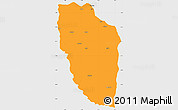 Political Simple Map of Cuchi, single color outside