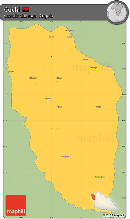 Savanna Style Simple Map of Cuchi, single color outside