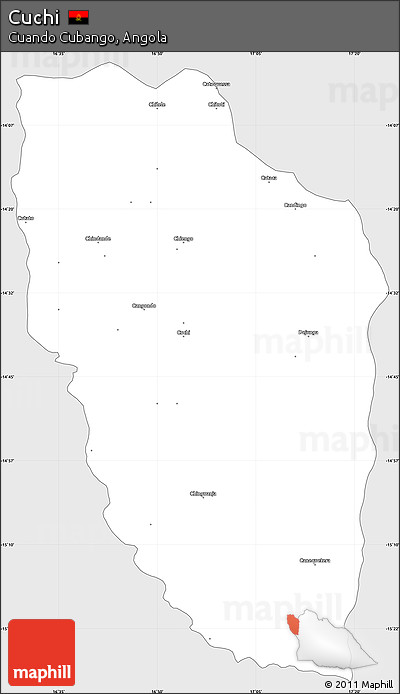 Silver Style Simple Map of Cuchi, single color outside