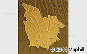 Physical 3D Map of Cuito Cuanavale, darken