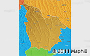 Physical 3D Map of Cuito Cuanavale, political outside