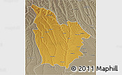 Physical 3D Map of Cuito Cuanavale, semi-desaturated