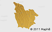 Physical 3D Map of Cuito Cuanavale, single color outside