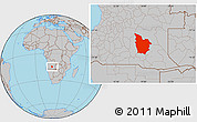 Gray Location Map of Cuito Cuanavale
