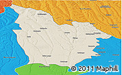 Shaded Relief Panoramic Map of Cuito Cuanavale, political outside
