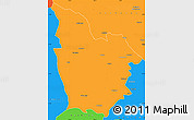 Political Simple Map of Cuito Cuanavale