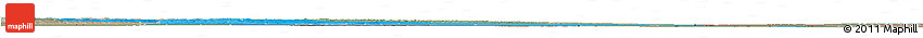 Political Shades Horizon Map of Cuando Cubango, semi-desaturated