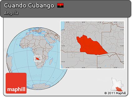 Gray Location Map of Cuando Cubango