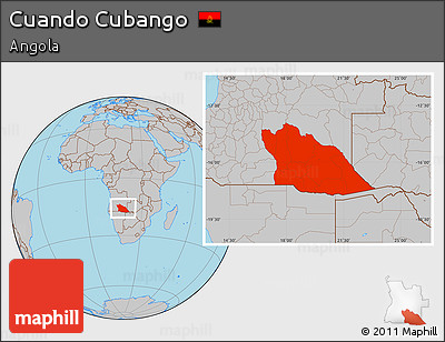 Gray Location Map of Cuando Cubango