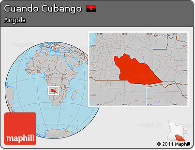 Gray Location Map of Cuando Cubango