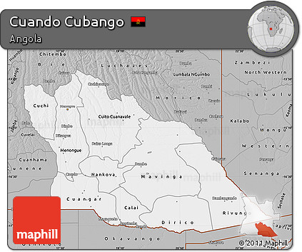 Gray Map of Cuando Cubango