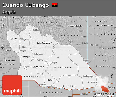 Gray Map of Cuando Cubango
