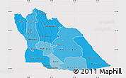 Political Shades Map of Cuando Cubango, cropped outside