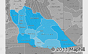 Political Shades Map of Cuando Cubango, desaturated