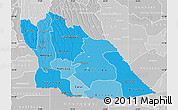 Political Shades Map of Cuando Cubango, lighten, desaturated