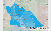 Political Shades Map of Cuando Cubango, lighten, semi-desaturated