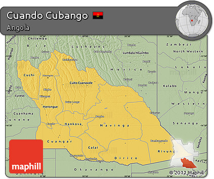 Savanna Style Map of Cuando Cubango