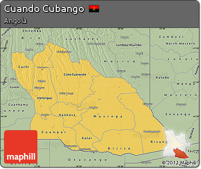 Savanna Style Map of Cuando Cubango