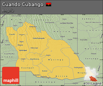 Savanna Style Map of Cuando Cubango