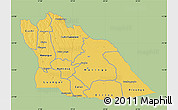 Savanna Style Map of Cuando Cubango, single color outside
