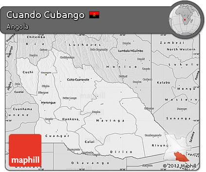 Silver Style Map of Cuando Cubango