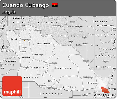 Silver Style Map of Cuando Cubango