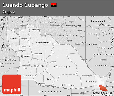 Silver Style Map of Cuando Cubango