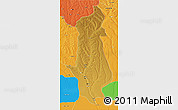 Physical 3D Map of Menongue, political outside