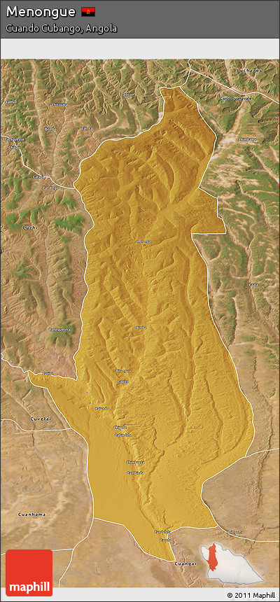 Physical 3D Map of Menongue, satellite outside