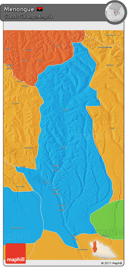 Political 3D Map of Menongue