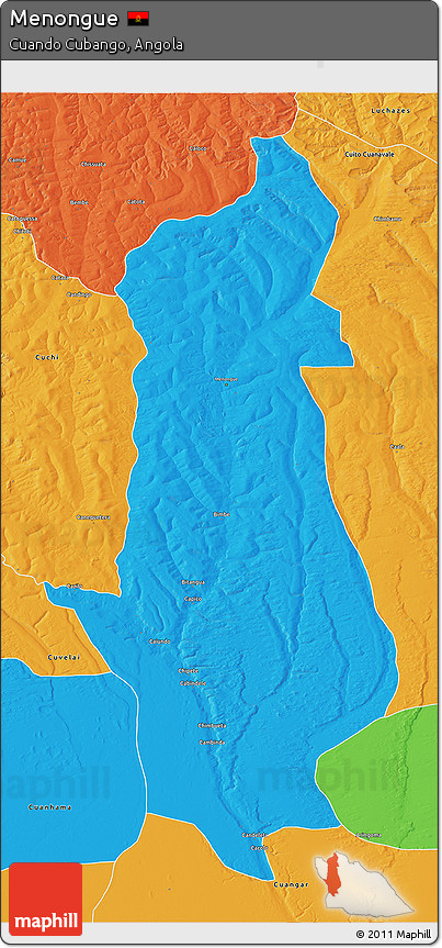 Political 3D Map of Menongue