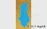 Political 3D Map of Menongue, physical outside