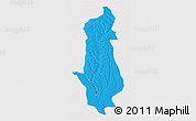 Political 3D Map of Menongue, single color outside