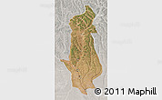 Satellite 3D Map of Menongue, lighten, semi-desaturated