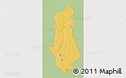 Savanna Style 3D Map of Menongue, single color outside