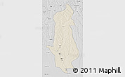 Shaded Relief 3D Map of Menongue, desaturated