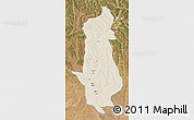 Shaded Relief 3D Map of Menongue, satellite outside